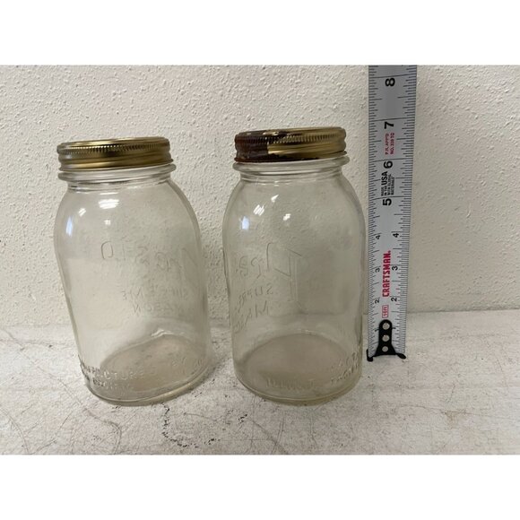 2 Vintage PRESTO SUPREME CLEAR QT Jar RARE PRESTO GLASS INSERT+BUTTERFLY LID - Picture 6 of 6